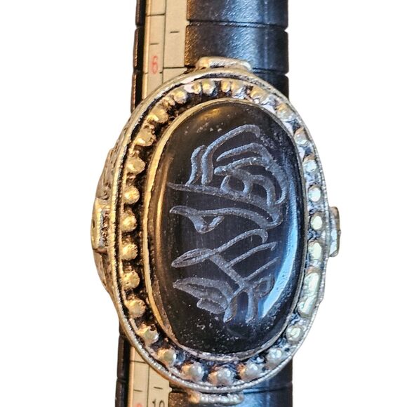 Unbranded Jewelry - Islamic Ottoman Seal Ring Oval Size 9 Vintage Estate Jewelry